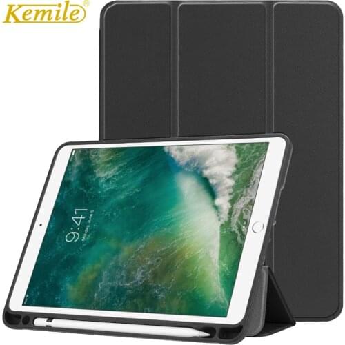 Kemile Case For ipad 2018 9.7 Ultra Slim Cover Protective With Apple Pencil Holder Cover For New iPad 2018 9.7 A1893 A1954 Case