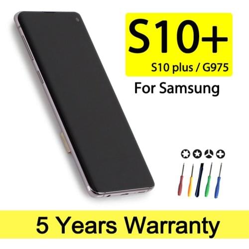 Original AMOLED S10+ With Dead Pixel Display For Samsung Galaxy S10 Plus G975 G975F G975F/DS Lcd Touch Screen Digitizer