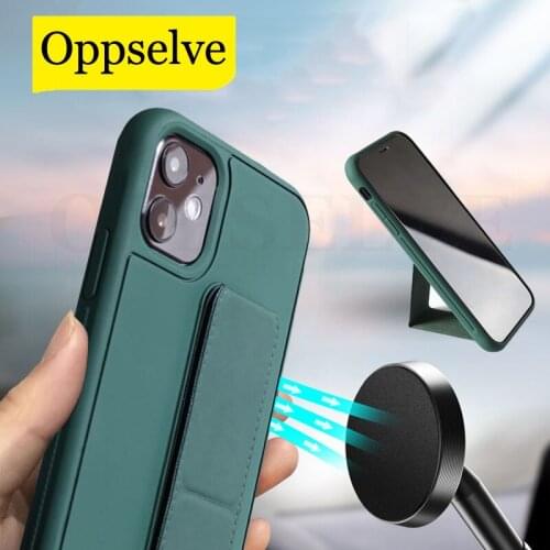 Magnetic Cover Coque with Bracket Luxury Soft Silicone Case for iPhone 11 12 Pro Max 6 6s 7 8 Plus X XR XS Max SE 2 Magnet Funda