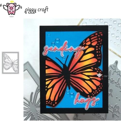Piggy Craft metal cutting dies cut die mold Butterfly card frame Scrapbook paper craft knife mould blade punch stencils dies