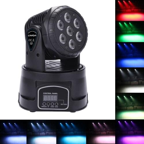 Mini Rotating Moving Head Dj Disco Light 7LED 105W Party lights RGBW 9/14 Channel DMX512 Stage Light Effect Lamp for DJ Show