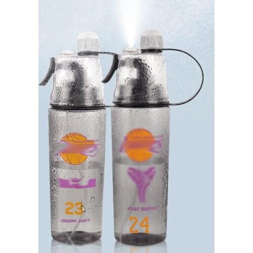 New 600ml PC Sports Water Spray Water Bottle Outdoor Fitness Cooling Portable Basketball Star Surroundings BottleS Leakproof Cup