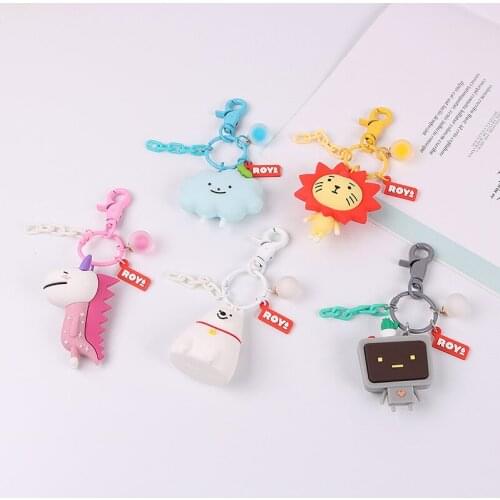 New Cartoon Unicorn Keychain Bag Pendant Lovely Smiling Face Sun Doll Keychain Car KeyRing Decoration Gifts Accessories