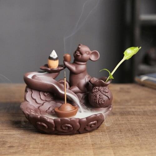 New Lucky Mouse Censer Creative Home Decoration Auspicious Aroma Burner Tower Incense Holder Office Ornaments Home Decor