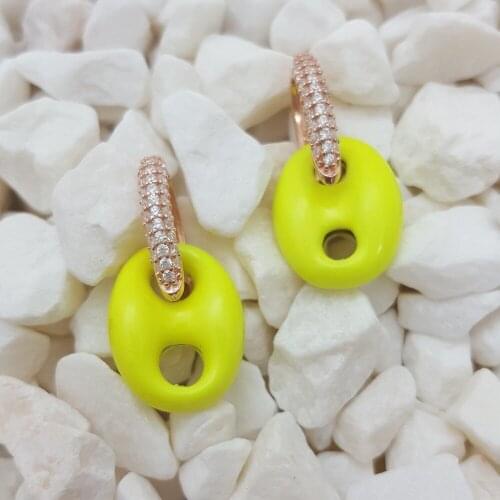 New Trend 925 Sterling Birthday Gift Silver Fashion Dangle Drop Ladies Earrings For Women Fine Jewelry Party Neon Accessories