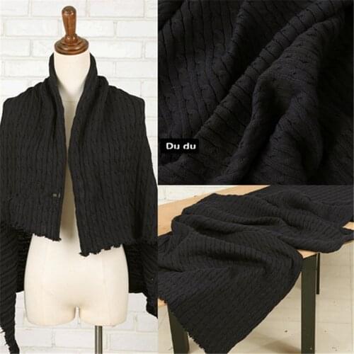 50*90cm Knitting wool Clothing Fabric Shag line Elastic Thick Hair braid Twisted rope Shape Sweater Hat Design Fabric DIY