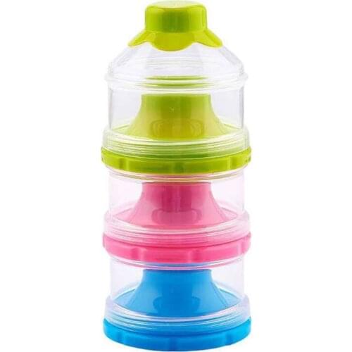 Portable 3-Layers Baby Milk Powder Container Travel Non-Spill Stackable Formula Milk Storage Dispenser