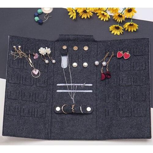 Portable Organizer Jewelry Storage Bag Compact for Travel Necklaces Earrings