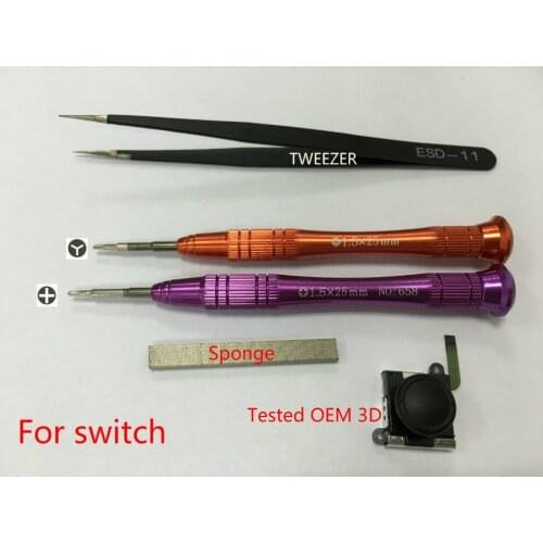 For NS Nintend Switch Joycon Screwdriver Conductive Cotton Cross Tri 1.5MM Wing Tweezer Signal Sponge with Tested OEM 3D analog