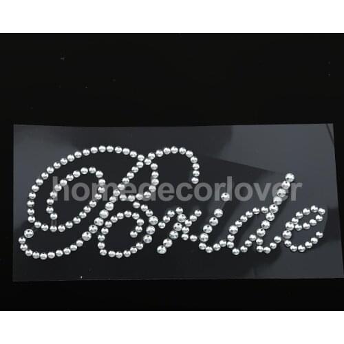 Clear 'Bride' Crystal Sticker for Bridal Wedding DIY Bachelorette Party Decor