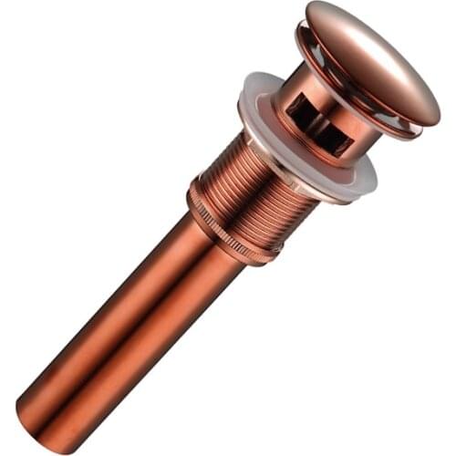 Basin Sink Pop Up Drain Brass Drain Plug Rose Gold Bathroom Sink Pop Up Drain With Overflow