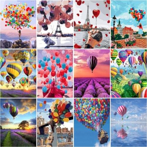 SDOYUNO Painting By Numbers Kits For Adults Landscape Balloon Picture By Numbers Diy Artcraft Unique Gift For Home Decors Gift