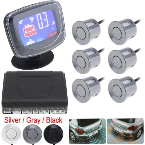 Waterproof Beep Alert 6 Sensors Car Rear View Parking Sensor Auto LCD Display Reverse Backup Parking Radar System