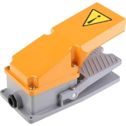 13MA 380V 15A Heavy Duty Foot Switch SPDT NO NC Electric Pedal Momentary Foot Pedal Switch with Foot Guard Aluminum Case LT-4