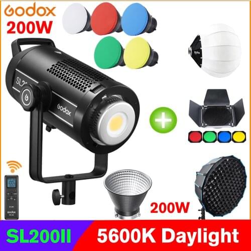Godox SL200II SL-200W II LED Video Light 200W Bowens Mount 5600K Daylight 2.4G Wireless X System Photo Light for Interview