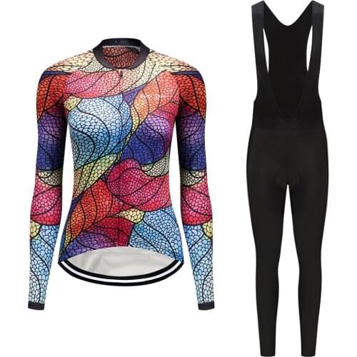 Long Sleeve Cycling Jersey Set 2021 Women Bicycle Clothing Mtb Bike Clothes Maillot Kits Sport Uniform Wear Triathlon Suit Dress