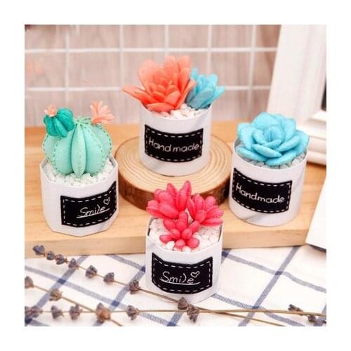 Creative Diy Succulent Plant Art Free Cutting Non Woven Fabric Handmade Warm Gift Small Home Room Decor Ins European Photography
