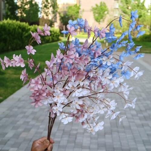 1pc 4 fork Apple Flower Artificial Silk Flower Branch for Home Display Wedding Party Hall Decoration Floral Arrangement Material