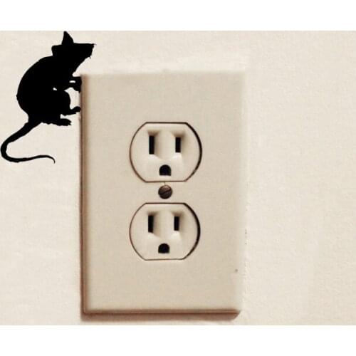 Vivid Rat Mouse Pattern Cool Switch Sticker Crazy Styling Decals Removable Home Decoration Wall Sticker 2WS0400