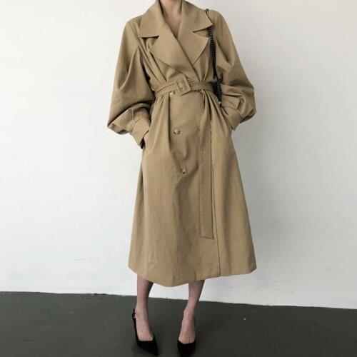 Autumn and Winter Casual Trench Coat for Women New Womens Double Breasted Vintage Outwear Sashes Chic Cloak Female Windbreaker
