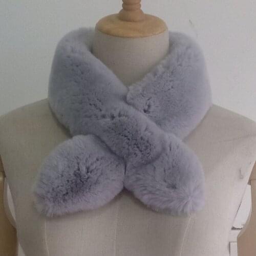 2020 Winter Genuine Rex Rabbit Fur Scarf Women Warm Soft Natural Fur Scarves Female Neck Warmer Femme