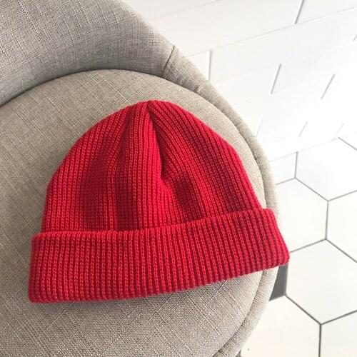 Winter Simple Women Fashion Soft Solid Color Wool Knitted Beanie Skull Cap Winter Warm Elastic Hats Man Unisex