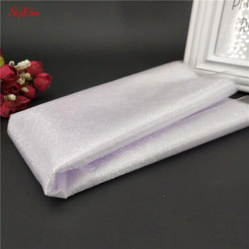 0.48*5M Sheer Organza Roll Wedding Chair Sash Bow Table Runner Crystal Organza Fabric Baby Birthday Decor DIY Tutu Skirt Dress 5