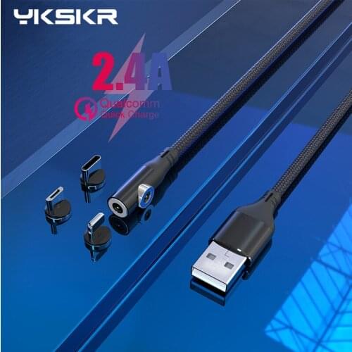 1m 2m Magnetic Charge Cable Micro usb Cable 2.4A Fast Charger For iphone Samsung Android Mobile Phone Game Wire USB Type C Cable