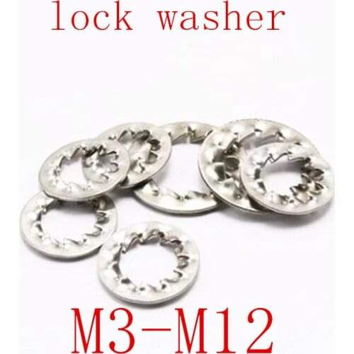 100pcs Internal Tooth Lock Washer Metric Star Washer M3 M4 M5 M6 M8 M10 304 Stainless Steel Gasket