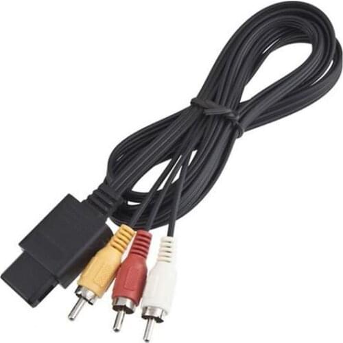 180cm 3rca AV TV 3 RCA Video Cord Cable For Game cube for SNES GameCube/for Nintendo for N64 64 500 pcs