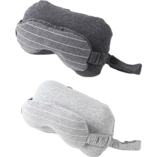 2 In 1 Multifunctional Travel U-Shaped Neck Pillow with Sleeping Shade Eye Mask Blindfold Office Home Car Plane Nap Soft