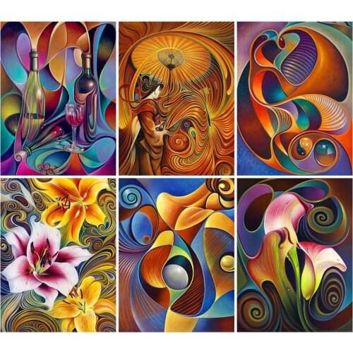 5D Diy Diamond Painting Abstract Flower Landscape Kit Full Drill Square Embroidery Mosaic Art Picture of Rhinestones Home Decor