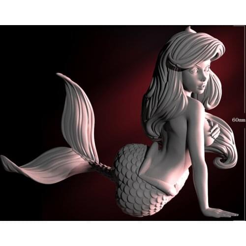 60mm Resin Model Kits The Pretty Mermaid Unpainted No Color RW-150B