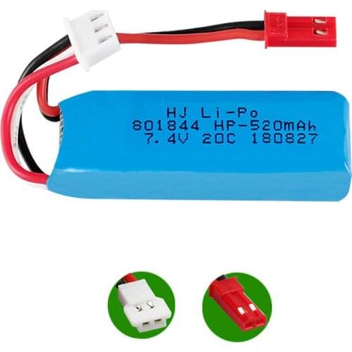 Lipo Battery for XKA600 WLtoys K969 K989 K999 P929 P939 A202 A212 A222 A232 A242 A252 RC Car helicopter toys 7.4 V 520mAh 801844