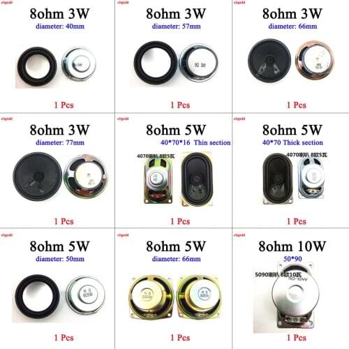 Cltgxdd Acoustic TV Speaker Horn Loudspeaker 8 Ohm 5W 3W 10W 8R 40 50 57 66 77MM 5070 5090 5CM Speaker Internal Magnetic 16MM