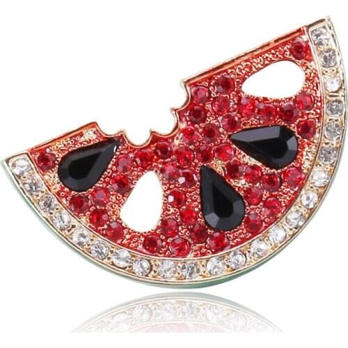 Han edition fashion new alloy brooch set auger watermelon contracted joker drip fruit pins exposed lead prevention