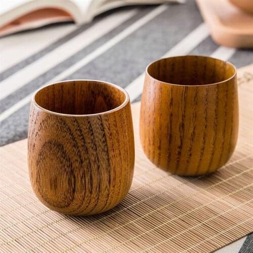 Wood Tea Cup Japanese Style Handmade Wooden Cups Wine Drinkware Mugs Safe Non-toxic And Healthy Kitchen Tools LX4717