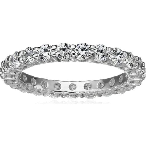 Elegant Silver Color Rhinestone Crystal Ring Wide Love Rings For Women Wedding Engagement Full Zircon Finger Rings Jewelry Gifts