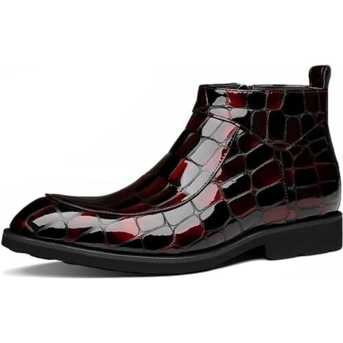 High-top men boots genuine leather classics ankle mens boots winter mens shoes pointed toe Martin boots