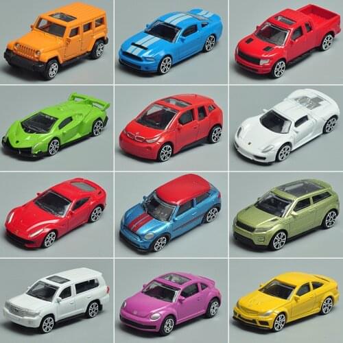 1/64 Mini Cars DieCast 12Car Sets In 1 Box (VB6412)Mix Different Models Boys Gifts Free Wheel Pocket Toys Play With Traffic Map