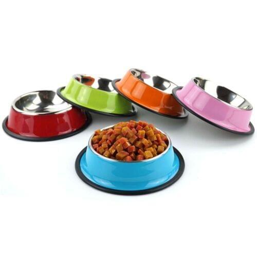Stainless Cat Bowls Pet Steel Bowl Set Food Water Bowl for Dogs and Cats Anti-skid Cats Supplies