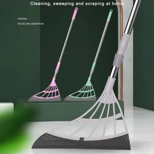 Magic Broom Multifunctional 2-in-1 Sweeper Adjustable Wiping Sweeper Floor Squeegee Hair Remover Squeegee For Shower