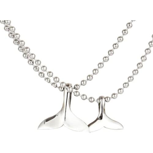 Trendy Choker Necklace Jewelry Vintage Simple Whale Fishtail Dolphin Tail Charm Pendant Chain Necklace For Femme Men Jewelry