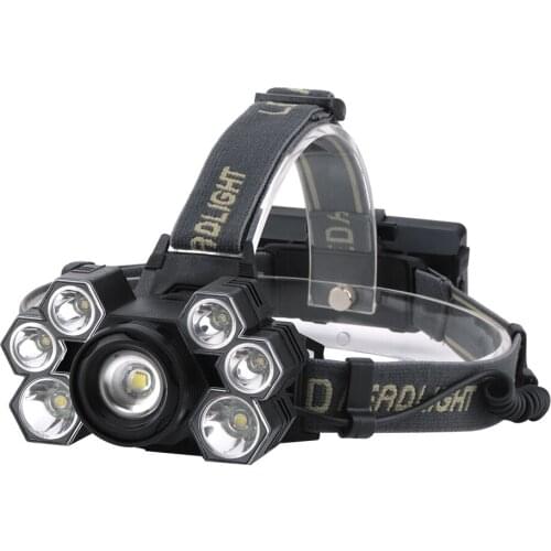 7 Led Headlamp 3*XML T6+4*XPE led Headlight Zoom Head Lamp Flashlight Head Light Torch lanterns For Camping