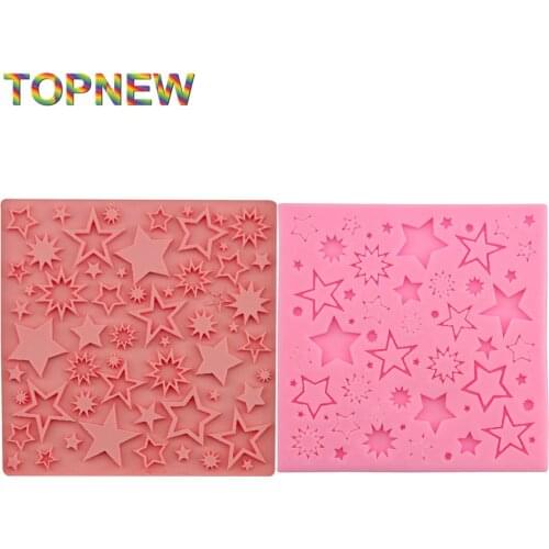 TOP NEW Various stars Cake lace silicone decorating Tools skirt molds DIY candy Fondant moulds kitchen accessories C3008
