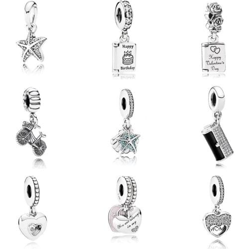 NEW 100% 925 Sterling silver bicycle Pendant Charm Cake card bead collocation Bracelets DIY Bracelets Factory wholesale