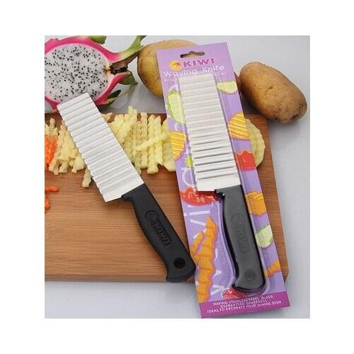 10pcs Stainless Steel Potato Dough Waving Crinkle Cutter Slicer Home Kitchen Vegetable Chip Blade Knife Potato Shredders Slicers