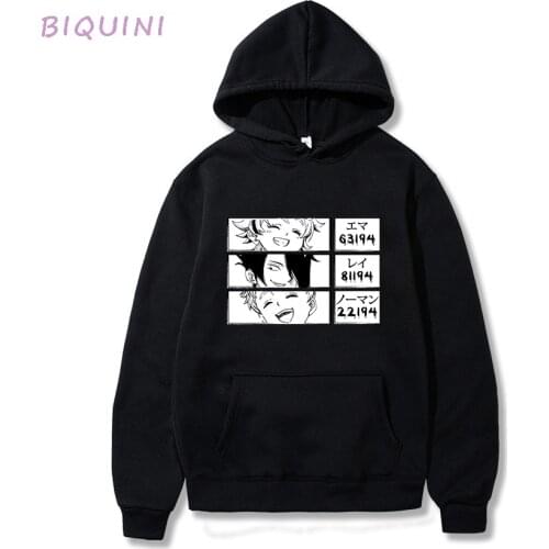 The Promised Neverland Hoodies Sweatshirt Women Harajuku Japanese Anime Hoodies Streetwear Emma Norman Ray Graphic Hooded
