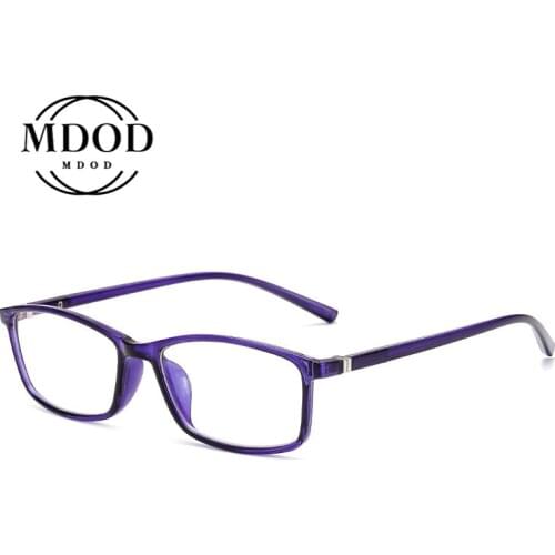 2020 Women Men Blue Film Myopia Glasses Retro Plastic Frame Square Students Myopia Glasses Frame -1.0 To -6.0