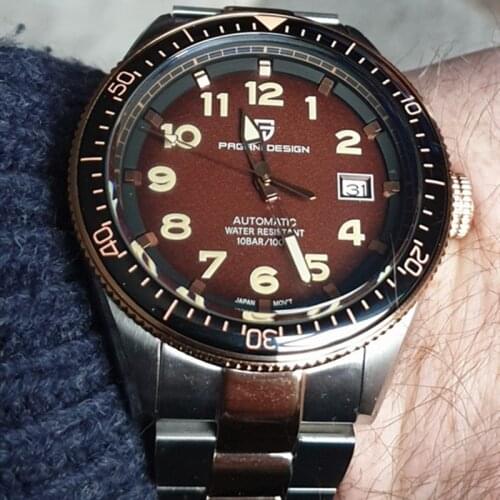 PAGANI DESIGN Men Automatic Watch Japan NH35A Mens Mechanical Watch Waterproof 100M Sport Watch Fashion Clock Relogio Masculino